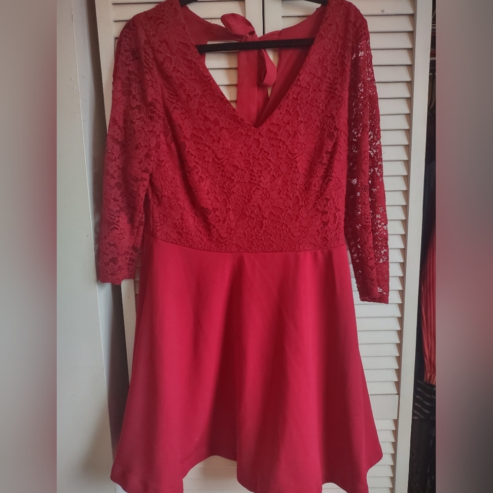 B Darlin Elegant Red Lace Dress